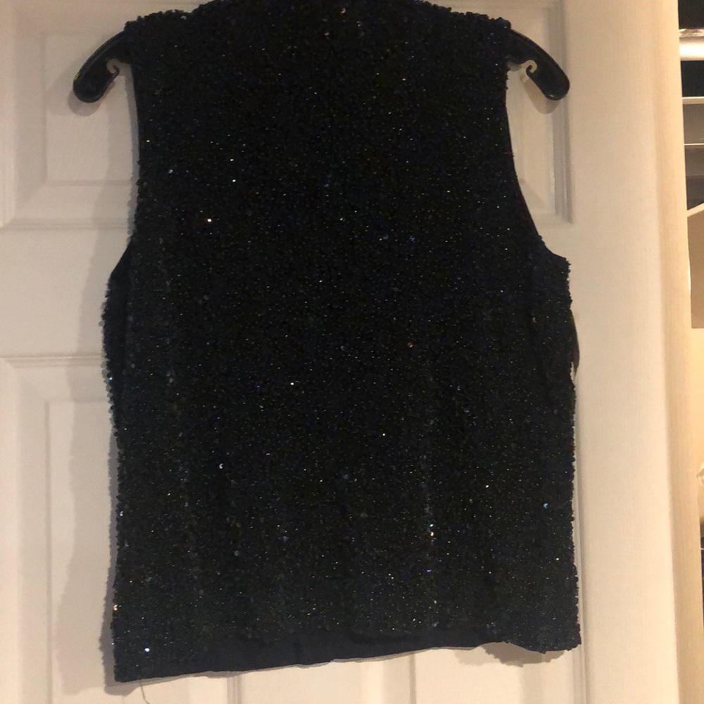 NWT Navy sequin top with mock neck sz XL